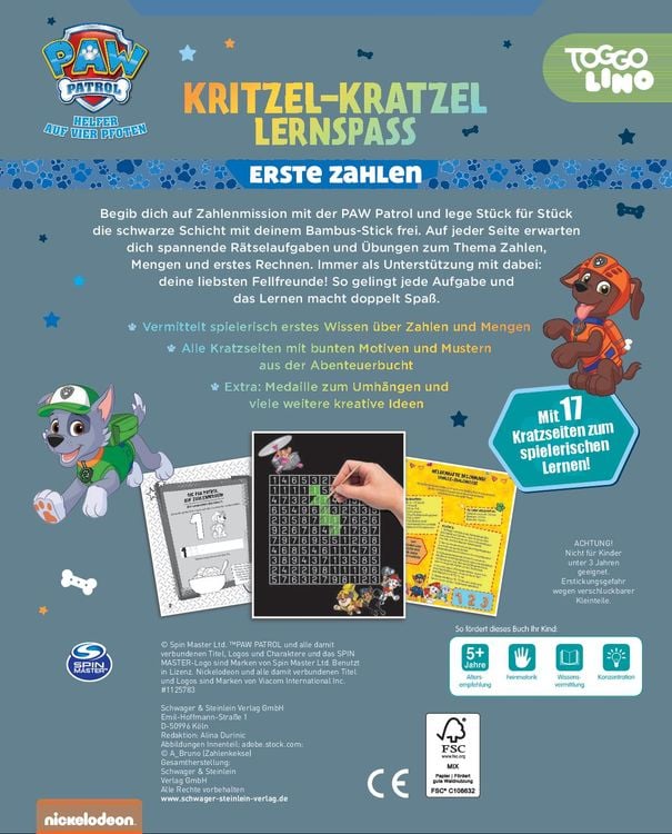 Produktbild: PAW Patrol Kritzel-Kratzel-Lernspa&szlig;: Erste Zahlen