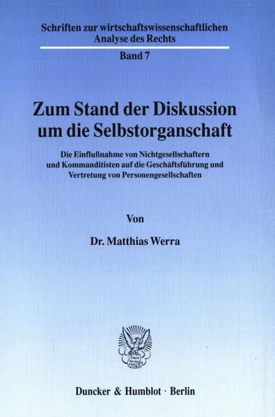 Produktbild: Zum Stand der Diskussion um die Selbstorganschaft.