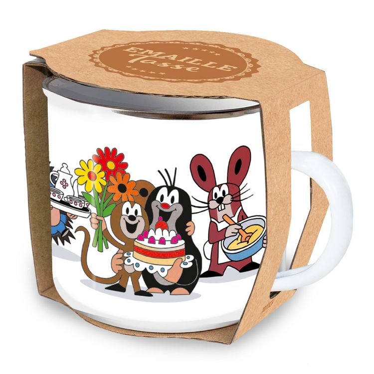 Produktbild: TR&Ouml;TSCH- Der kleine Maulwurf Emailletasse Torte: Kaffeetasse Teetasse Geschenkidee Geschenk Tasse Emaillebecher