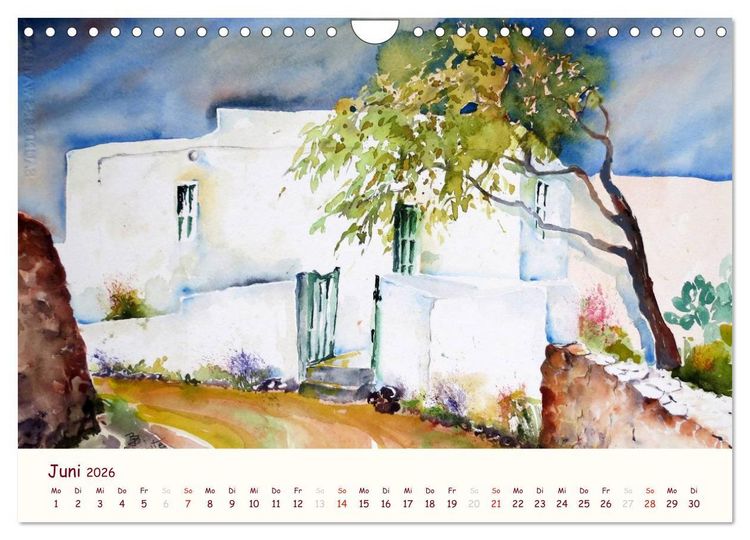 Produktbild: Lanzarote und Teneriffa - Aquarelle (Wandkalender 2026 DIN A4 quer), CALVENDO Monatskalender
