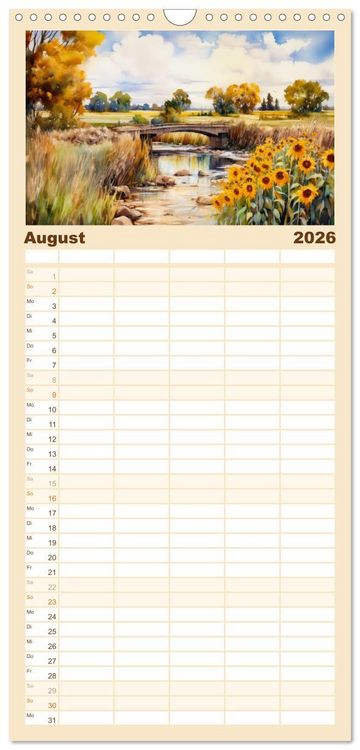 Produktbild: Familienplaner 2026 - Br&uuml;ckenromantik mit 5 Spalten (Wandkalender, 21 x 45 cm) CALVENDO