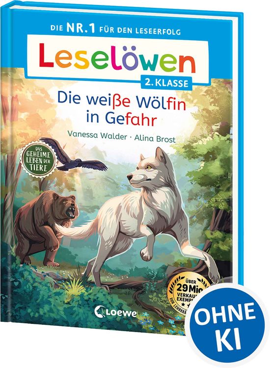 Produktbild: Lesel&ouml;wen 2. Klasse - Das geheime Leben der Tiere - Die wei&szlig;e W&ouml;lfin in Gefahr