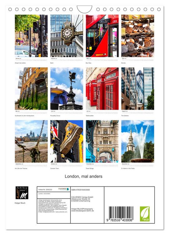 Produktbild: London, mal anders (Wandkalender 2026 DIN A4 hoch), CALVENDO Monatskalender