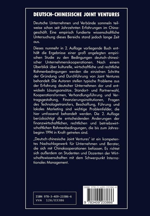 Produktbild: Deutsch-chinesische Joint Ventures