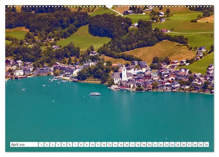 Produktbild: Der sch&ouml;ne Wolfgangsee im Salzkammergut (hochwertiger Premium Wandkalender 2026 DIN A2 quer), Kunstdruck in Hochglanz