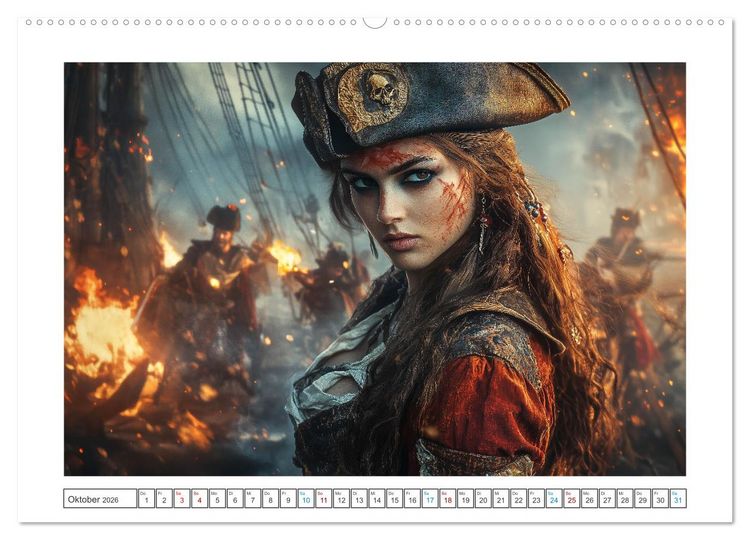 Produktbild: Fluch der Schwarzen Flagge (hochwertiger Premium Wandkalender 2026 DIN A2 quer), Kunstdruck in Hochglanz