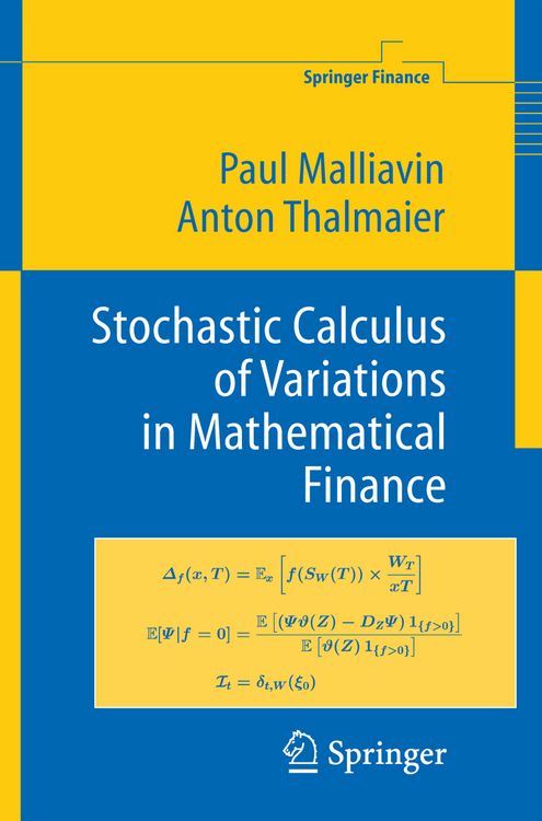 Produktbild: Stochastic Calculus of Variations in Mathematical Finance