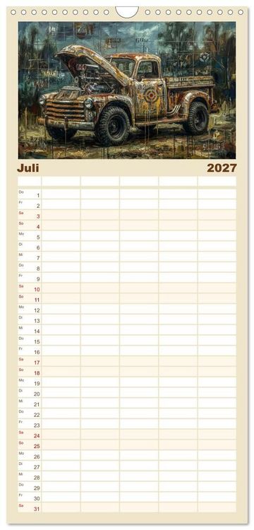 Produktbild: Familienplaner 2027 - Patina und PS mit 5 Spalten (Wandkalender, 21 x 45 cm) CALVENDO