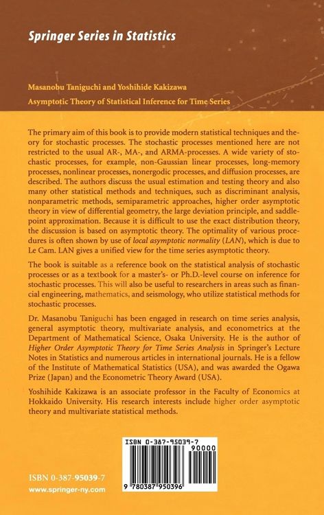 Produktbild: Asymptotic Theory of Statistical Inference for Time Series