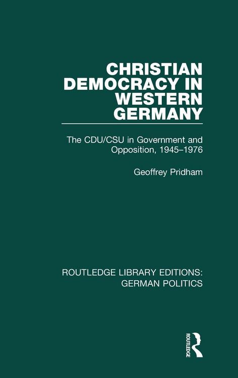 Produktbild: Christian Democracy in Western Germany (RLE