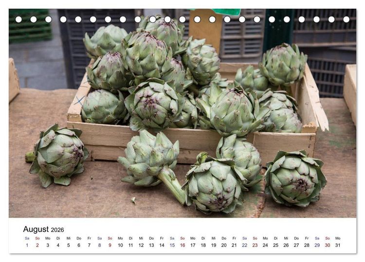 Produktbild: March&eacute; hebdomadaire - Ein Rundgang &uuml;ber einen franz&ouml;sischen Wochenmarkt (Tischkalender 2026 DIN A5 quer), CALVENDO Monatskalender