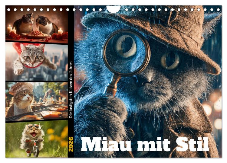 Produktbild: Miau mit Stil (Wandkalender 2026 DIN A4 quer), CALVENDO Monatskalender