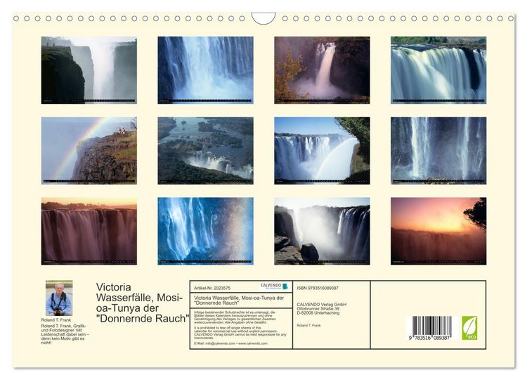 Produktbild: Victoria Wasserf&auml;lle, Mosi-oa-Tunya der "Donnernde Rauch" (Wandkalender 2026 DIN A3 quer), CALVENDO Monatskalender
