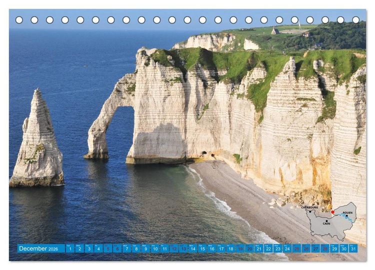 Produktbild: The Coasts of Normandy from Mont Saint-Michel to &Eacute;tretat (Desk Calendar 2026 DIN A5 landscape), CALVENDO 12 Month DeskCalendar