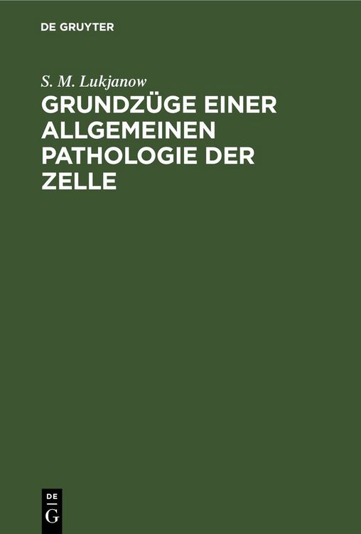 Produktbild: Grundz&uuml;ge einer allgemeinen Pathologie der Zelle