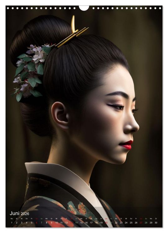 Produktbild: Wundersch&ouml;ne Portraits Japanischer Geishas (Wandkalender 2026 DIN A3 hoch), CALVENDO Monatskalender