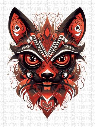 Produktbild: CALVENDO Puzzle W&uuml;stenfuchs im Tattoo Design | 1000 Teile Lege-Gr&ouml;&szlig;e 64x48cm Foto-Puzzle f&uuml;r gl&uuml;ckliche Stunden