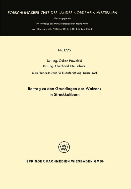 Produktbild: Beitrag zu den Grundlagen des Walzens in Streckkalibern