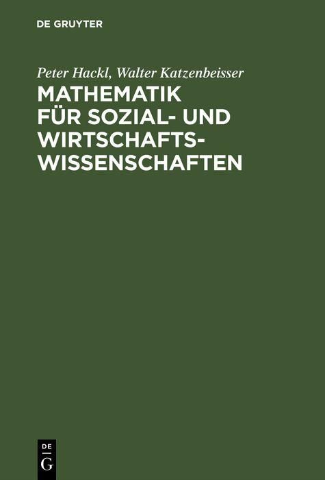 Produktbild: Mathematik f&uuml;r Sozial- und Wirtschaftswissenschaften
