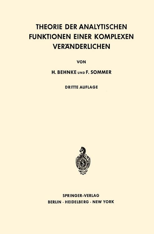 Produktbild: Theorie der Analytischen Funktionen Einer Komplexen Ver&auml;nderlichen
