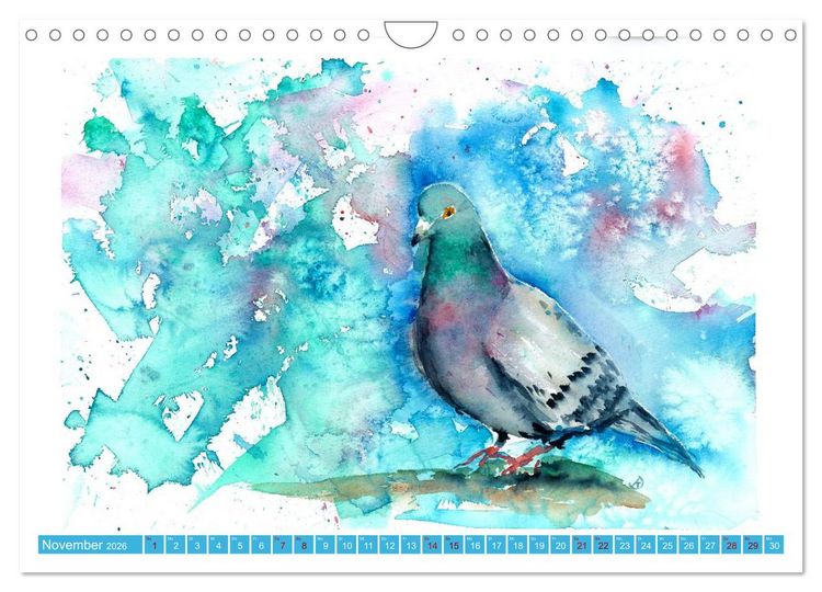 Produktbild: Faszination V&ouml;gel im Aquarell - Expressionistische Kunst von Doris Kr&uuml;ger (Wandkalender 2026 DIN A4 quer), CALVENDO Monatskalender