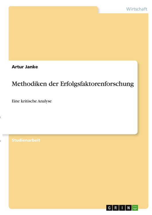 Produktbild: Methodiken der Erfolgsfaktorenforschung