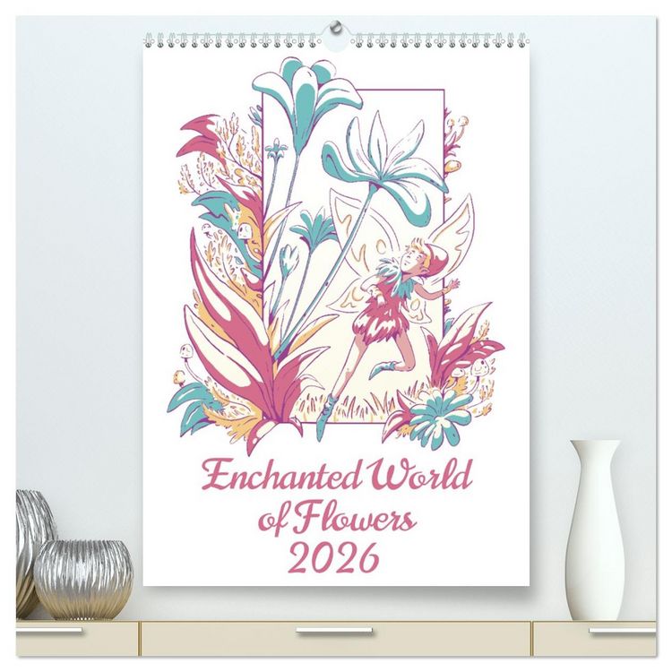 Produktbild: Enchanted World of Flowers (High Quality Premium Wall Calendar 2026 DIN A2 portrait),CALVENDO 12 Month Wall Calendar