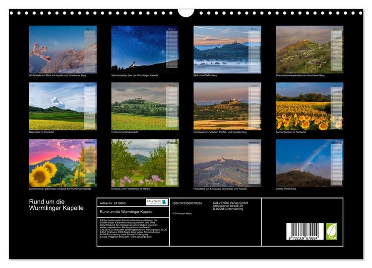 Produktbild: Rund um die Wurmlinger Kapelle (Wandkalender 2027 DIN A3 quer), CALVENDO Monatskalender