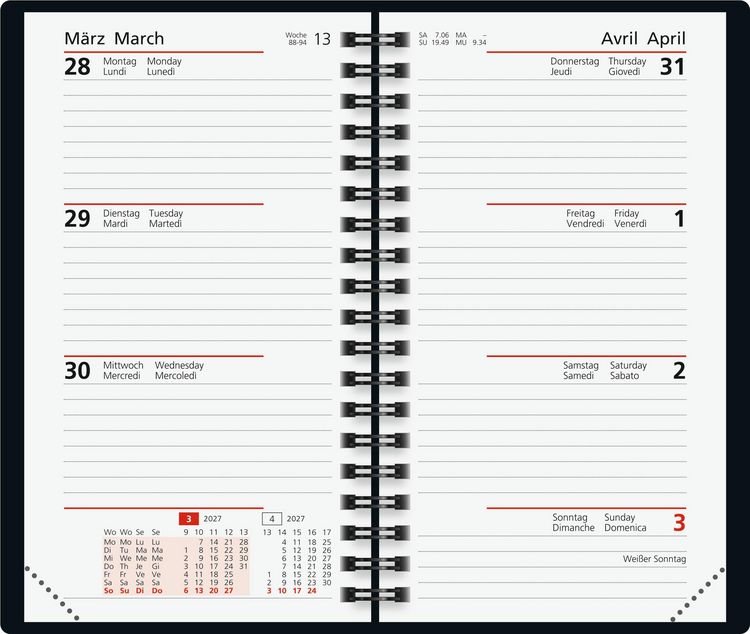 Produktbild: rido/id&eacute; 7016907017 Taschenkalender Mod. Taschenplaner int. 2027 A6, Papier, gr&uuml;n