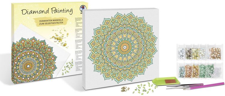 Produktbild: Diamond Painting "Diamantane Mandala Set 7", mit / orange / gelb