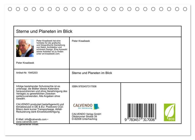 Produktbild: Sterne und Planeten im Blick (Tischkalender 2026 DIN A5 quer), CALVENDO Monatskalender