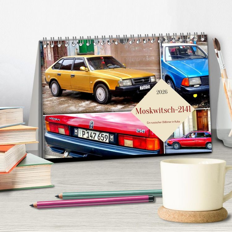 Produktbild: Moskwitsch-2141 - Ein russischer Oldtimer in Kuba (Tischkalender 2026 DIN A5 quer), CALVENDO Monatskalender