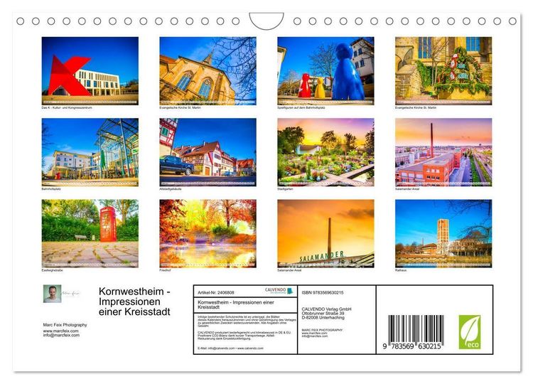 Produktbild: Kornwestheim - Impressionen einer Kreisstadt (Wandkalender 2027 DIN A4 quer), CALVENDO Monatskalender