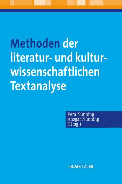Produktbild: Methoden der literatur- und kulturwissenschaftlichen Textanalyse