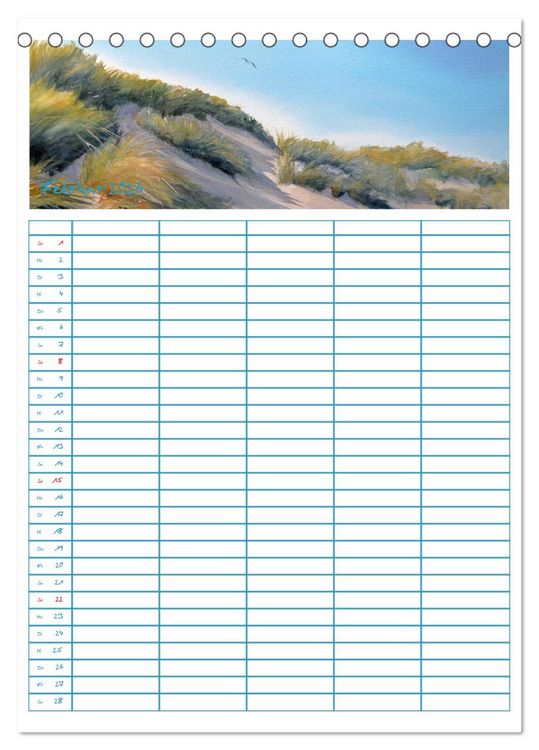 Produktbild: Amrumaquarelle (Tischkalender 2026 DIN A5 hoch), CALVENDO Monatskalender