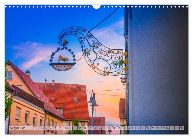 Produktbild: Leonberg - Altstadt in Abendstimmung (Wandkalender 2026 DIN A3 quer), CALVENDO Monatskalender