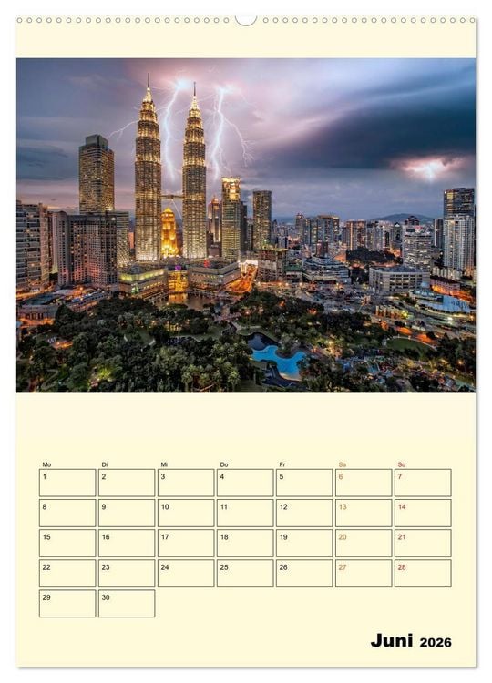 Produktbild: Metropolen im Gewitter (hochwertiger Premium Wandkalender 2026 DIN A2 hoch), Kunstdruck in Hochglanz