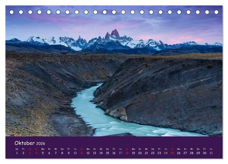 Produktbild: Patagonien 2026 - Traumziel in den Anden (Tischkalender 2026 DIN A5 quer), CALVENDO Monatskalender