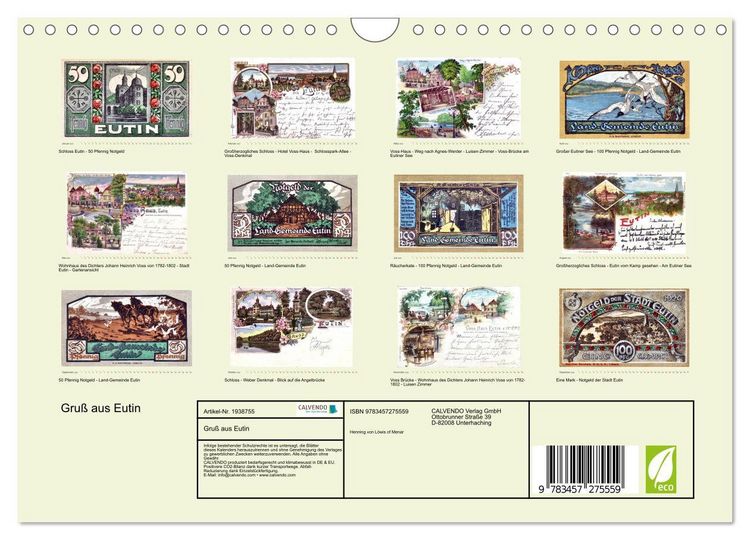 Produktbild: Gru&szlig; aus Eutin (Wandkalender 2026 DIN A4 quer), CALVENDO Monatskalender