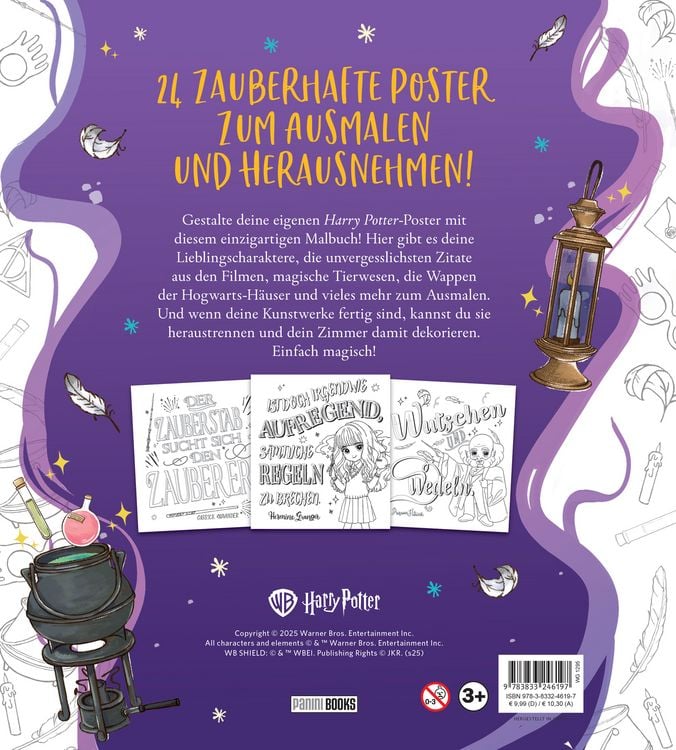 Produktbild: Aus den Filmen zu Harry Potter: Magische Poster zum Ausmalen - Zauberhafte Zitate aus der Welt von Harry Potter