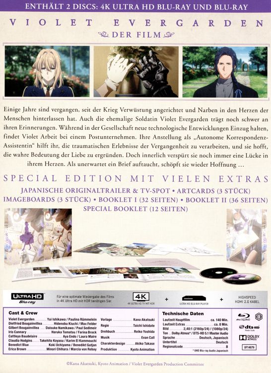 Produktbild: Violet Evergarden - Der Film - Limited Special Edition (4K Ultra HD) (+ Blu-ray 2D)