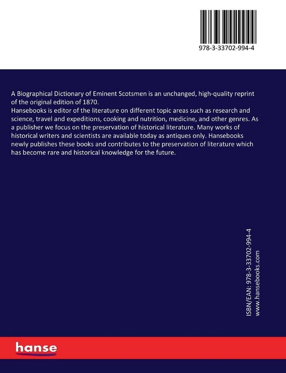 Produktbild: A Biographical Dictionary of Eminent Scotsmen