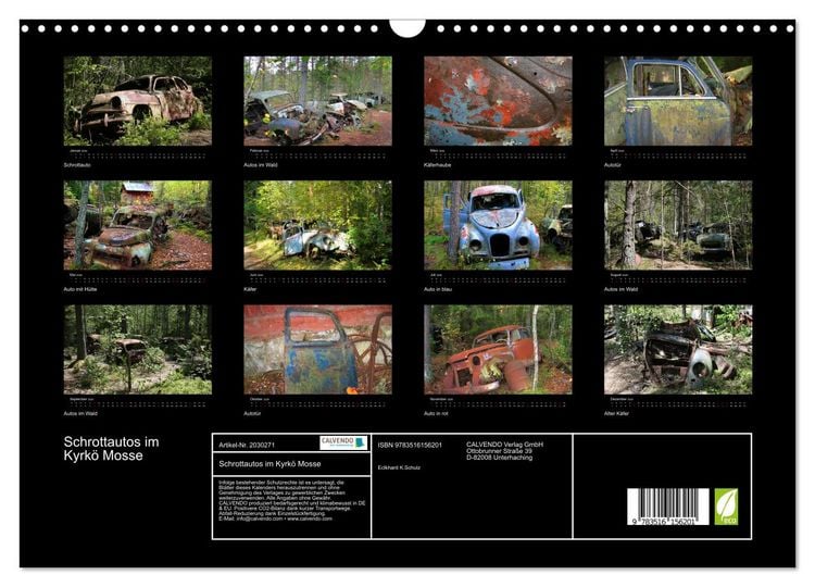 Produktbild: Schrottautos im Kyrk&ouml; Mosse (Wandkalender 2026 DIN A3 quer), CALVENDO Monatskalender