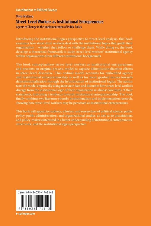 Produktbild: Street-Level Workers as Institutional Entrepreneurs
