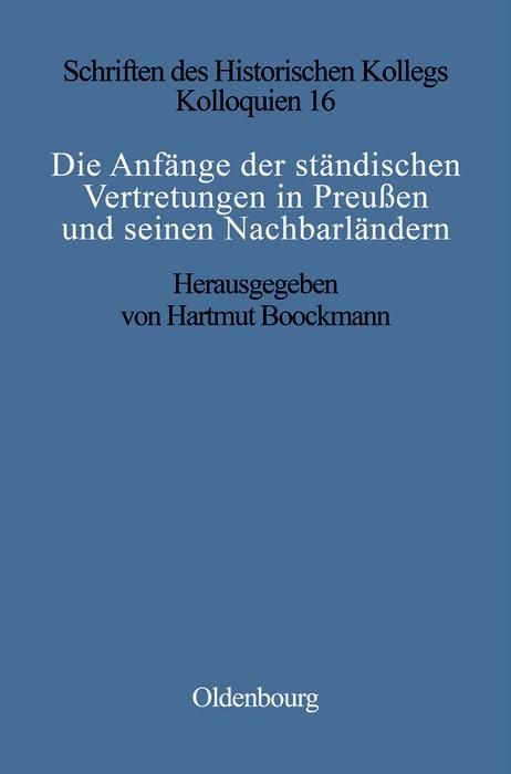 Bild vom Artikel Die Anfänge der ständischen Vertretungen in Preußen und seinen Nachbarländern vom Autor Hartmut Bookmann