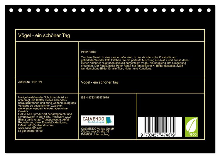 Produktbild: V&ouml;gel - ein sch&ouml;ner Tag (Tischkalender 2026 DIN A5 quer), CALVENDO Monatskalender