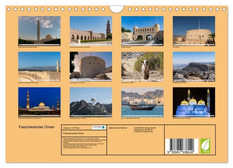 Produktbild: Faszinierender Oman (Wandkalender 2026 DIN A4 quer), CALVENDO Monatskalender
