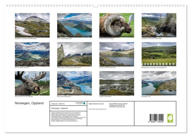 Produktbild: Norwegen, Oppland (hochwertiger Premium Wandkalender 2026 DIN A2 quer), Kunstdruck in Hochglanz