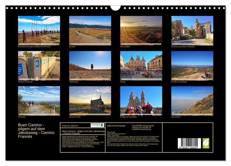 Produktbild: Buen Camino - pilgern auf dem Jakobsweg - Camino Franc&eacute;s (Wandkalender 2026 DIN A3 quer), CALVENDO Monatskalender