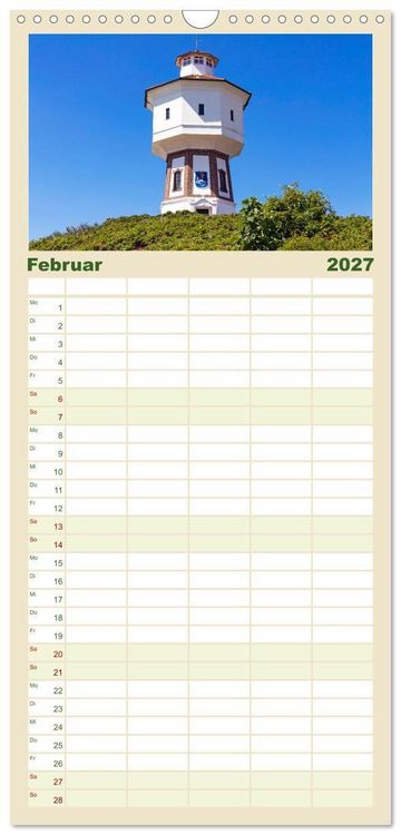 Produktbild: Familienplaner 2027 - Inselliebe Langeoog mit 5 Spalten (Wandkalender, 21 x 45 cm) CALVENDO